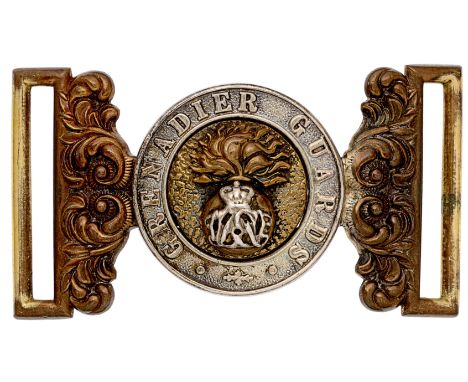 Grenadier Guards Victorian Officer’s waist belt clasp.A good gilt interlocking example with matching numbers to each half. Si