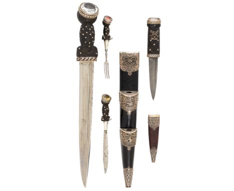 Scottish Argyll &amp; Sutherland Highlanders Officer’s Cased Dirk &amp;  Skein DhuA fine quality matching pair contained in t