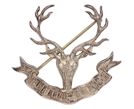 Scottish. Seaforth Highlanders (Ross-shire Buffs, The Duke of Albany’s) s 1913 Birmingham hallmarked silver glengarry badge.A