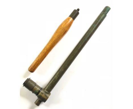 WW1 1917 issue Mk IX British Army trench periscope.Brass tube body with wooden screw handle. Stamped R &amp; J Beck Ltd 1917.