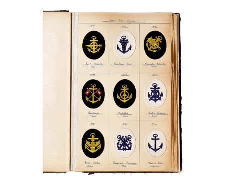 German Third Reich Kriegsmarine Arm Badges manufacturer’s sample /pattern book.A fine example of a loose bound folio sized “H