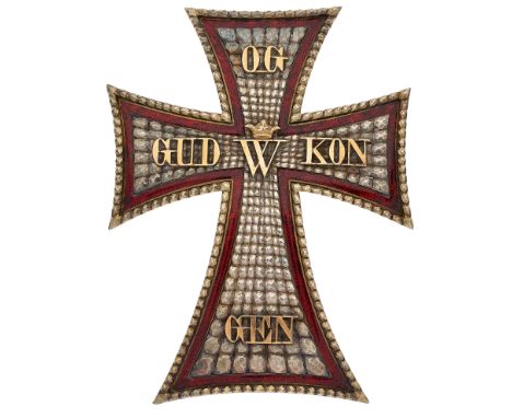 Denmark. Order of the Dannebrog Commander 1st Class Breast Star.A very fine facetted silver and red enamel example with gold 