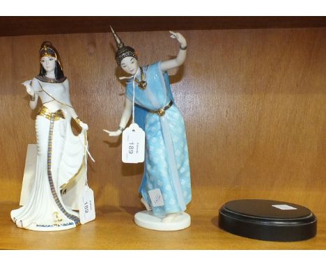 A Goebel figure of a female dancer 'Suriya', 24cm high and a Coalport figure of Cleopatra, 24cm high, (2).