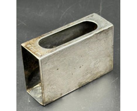 A silver matchbox cover, hallmarked for London 1937 by S J Rose & Son