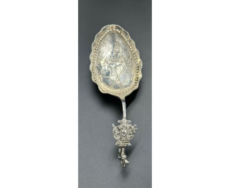 A 19th Century Dutch silver caddy spoon with windmill decoration
