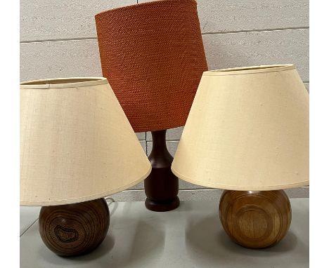 Three vintage teak 1960's lamps 