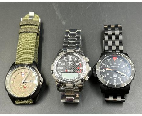 Three Gents watches: Tawatec T25 Sapphire Automatic, Luminox 21 Adventurer, Tissot TO47420 A Titanium, 