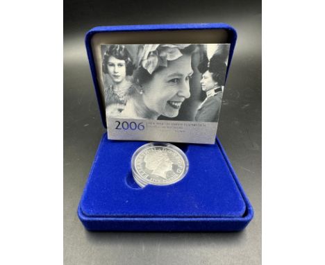 A Royal Mint 2006 Her Majesty Queen Elizabeth II eightieth Birthday Silver Proof Crown