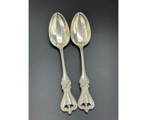 A Pair of sterling silver teaspoons with an approximate weight of 51g