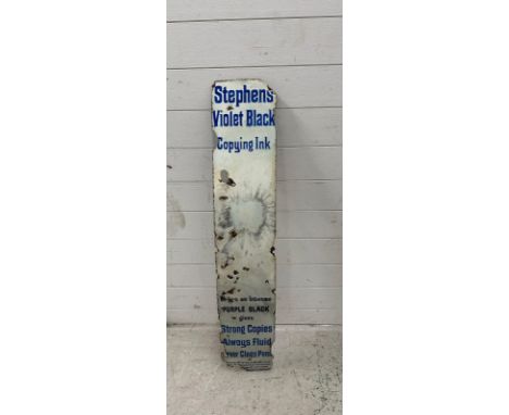 A Stephens violet black copying ink enamel sign 114cm x 21cm 