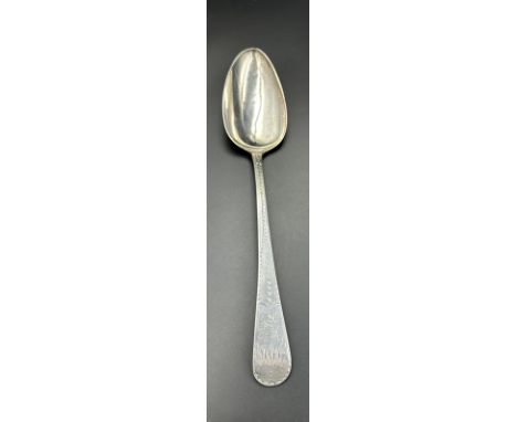 A George III silver spoon hallmarked for London 1803, makers mark I.F (Approximate weight 53g)
