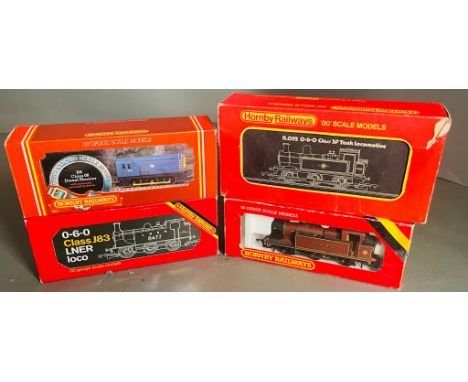 Four Boxed OO Gauge Locomotives by Hornby to include:BR Class 08 Diesel Shunter, R.041 G W R Loco Pannier Tank, R.052 0-6-0 C