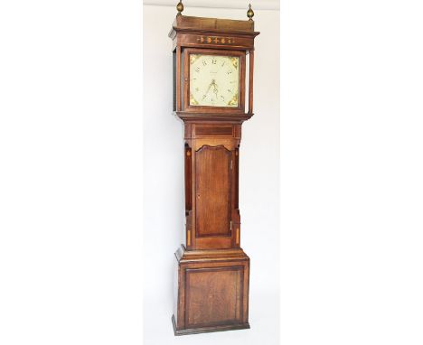 An early 19th century oak and mahogany Shropshire 30 hour longcase clock, with painted Roman numeral dial signed J. Long Hodn