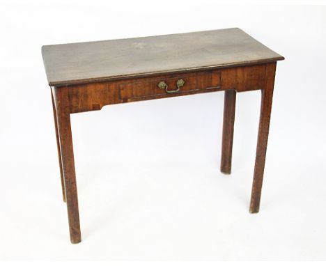 A George III mahogany side table, with drawer, 72cm H x 87cm W x 42cm D, with a gate leg table, a dressing table mirror and a