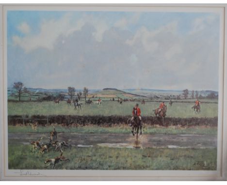 Lionel Edwards (1878-1966), Colour Print,Hunting Scene, Signed in pencil,  40.5cm x 52cm, with three smaller Lionel Edwards s