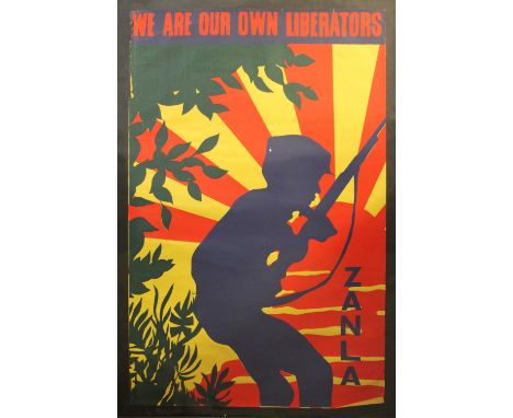 ZANLA POSTER - WE ARE OUR OWN LIBERATORS - a vintage political poster featuring a simple and direct message from Zanla (the Z