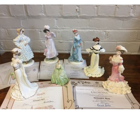 FEMALE FIGURINES - COALPORT - ROYAL WORCESTER - 7 porcelain figures to include 4 by Coalport - 3 limited editions - Georgina 