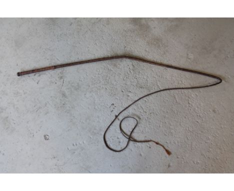 DRIVING WHIP - a leather coachman's driving whip.