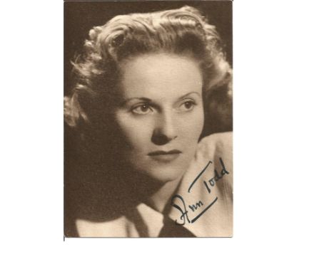 Ann Todd signed small vintage photo. Good condition Est.