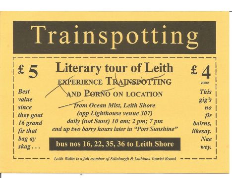 Irvine Welsh author Trainspotting signed ticket for the literacy tour of Leith. . Good condition Est.