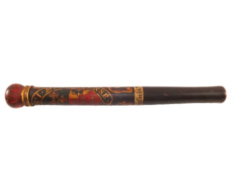 A William IV tipstaff/truncheon, painted with Royal Cypher, R.W. and dated 1830, this rare transitional piece is also marked 