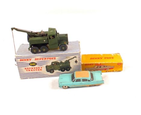 A boxed Dinky 661 recovery tractor and a 192 Desoto, turquoise (end flaps detached)