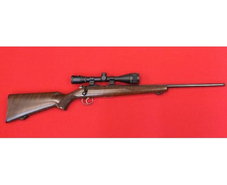 A CZ 453 American bolt action .22 R/F rifle, complete with 6x40 Nikko Stirling scope, sling swivels and three magazines, the 