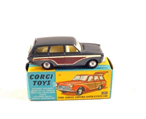 A boxed Corgi, 491 Ford Cortina with grey body