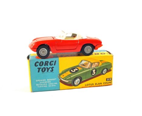 A boxed Corgi, 319 Lotus Elan with red body and white top