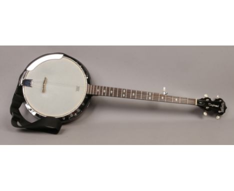 A Tanglewood Union series five string banjo, model TB24G.