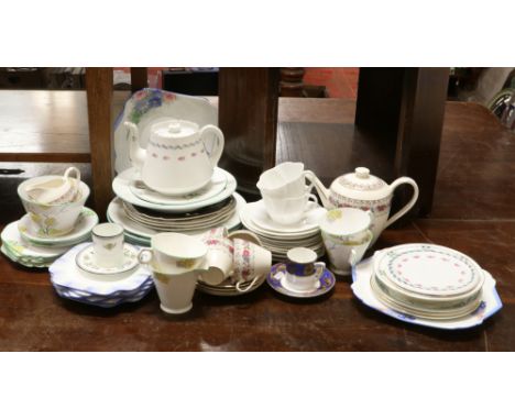 A quantity of Shelley bone china teawares in various designs including sandwich plates, teapot, cups and saucers etc some out