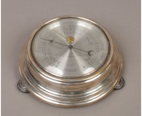 A silver plated table top barometer by Taylor Instrument Companies USA.