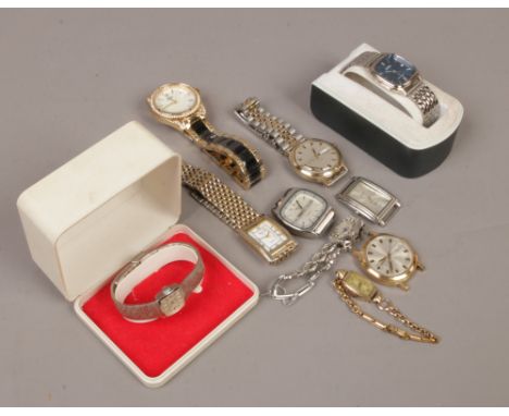 A collection of wristwatches to include manual and quartz some in original boxes.