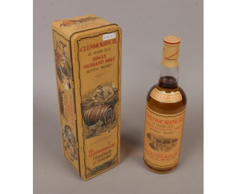 A 75cl bottle of Glenmorangie 10 years old single highland malt Scotch Whisky in tin.