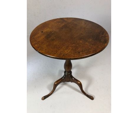 Antique Tilt Top Oak wine table on tripod splayed feet