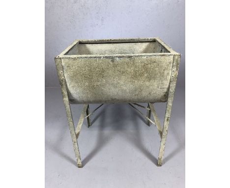 Vintage galvanised dairy washing trough, approx 61cm x 46cm x 84cm tall