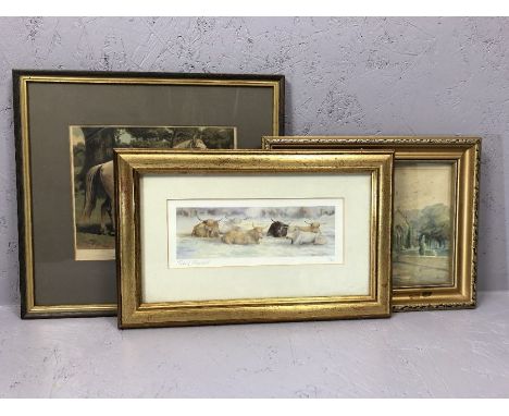 GEORGE PHOENIX (1863 - 1935), watercolour, 'Bushbury Church', approx 24.5cm x 18cm; After C.LUTYENS, lithograph of 'The Arab 