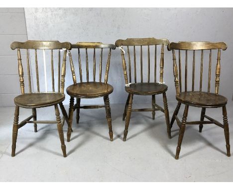 Set of four penny stick back chairs (A/F)