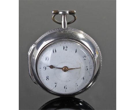 George III silver pair cased pocket watch, William Howard, No 223, the pair case with 18th Century coronet engraved back, wit