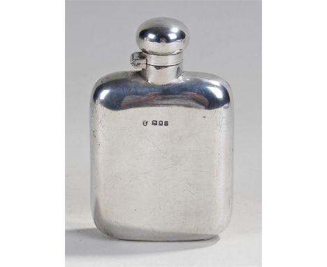 George V silver hip flask, London, 1919, maker Charles Boyton & Son Ltd,with twist hinged cap, rectangular body, 13cm high, 3