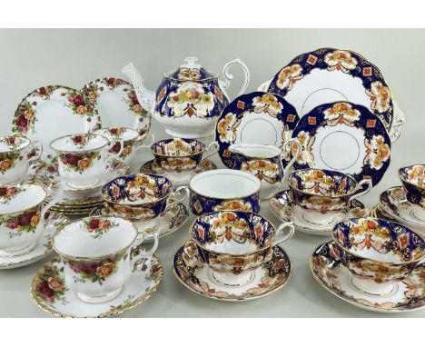 ROYAL ALBERT 'HEIRLOOM' TEA SERVICE FOR SIX, teapot, milk jug, sugar bowl, bread and butter plate, six cup, saucers, plates; 