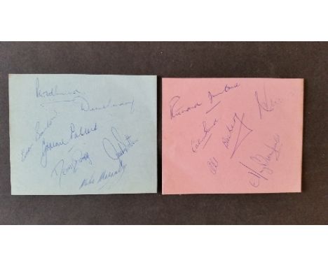CRICKET, two signed album pages by 1965 South Africa, 12 signatures inc. Barlow, Pollock, Lindsay, Bland etc., 4.25 x 3.5, VG