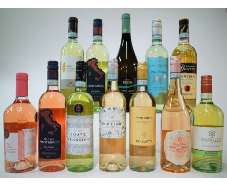 11 BOTTLES PINOT GRIGIO AND 1 SOAVEPinto Grigio - Il Casato Vintage 2020; Delle Venezie and Delle Venezie Blush; Fillipo Sans