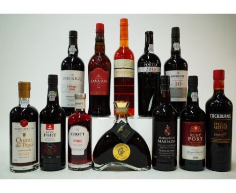 10 BOTTLES PORT AND 2 MOSCATELQuinta do Pego Second Edition 10 Years Old Port; Morrisons Ruby Port; Croft Pink Port; Boeira V