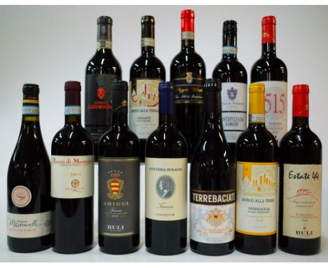 12 BOTTLES ITALIAN RED WINEGianni Masciarelli 2017; Querceta 2019; Buli Tenuta di Trequanda Amidei 2015 and Estate 44 2016 an