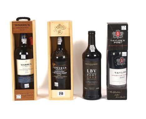 FOUR BOTTLES OF PORT (4)Comprising;75cl Fonseca 1998 vintage port bottled in 200075cl 2004 Warre's LBV75cl 2013 Fortnum &amp;