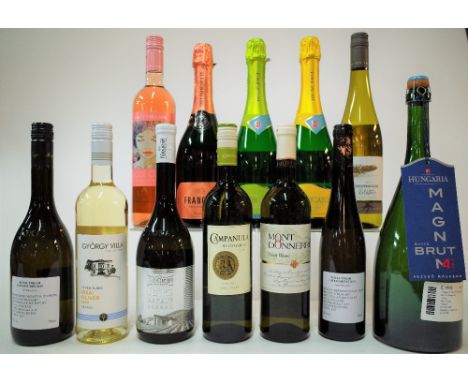 12 BOTTLES HUNGARIAN SPARKLING, WHITE AND ROSÉ WINERoyal Tokaji Furmint 2019 and Late Harvest 2019 (50cl); Torley Gyorgy Vill