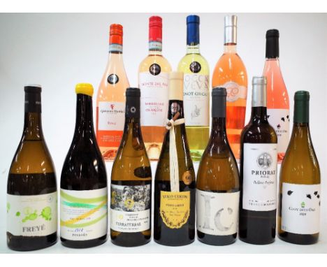 12 BOTTLES SPANISH AND ITALIAN WHITE AND ROSÉ WINEPenedes Freye Parellada + Muscat de Frontignan 2020, Terra Terrae 2019, Clo