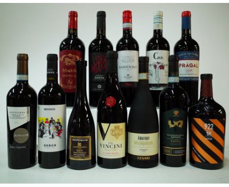 12 BOTTLES ITALIAN RED WINEFarina Montecorna 2019; Borga Refosco 2019; Tenuta San Giorgio Reposum Passito Raboso 2013 (500ml)