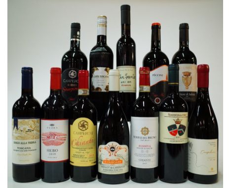 12 BOTTLES ITALIAN RED WINEGeorgrafico Borgo Alla Terra 2019; Petra Herbo 2019; Camperchi Chianti 2019; Vignaioli Morellino d